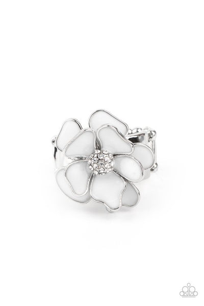 Paparazzi Hibiscus Holiday White Ring