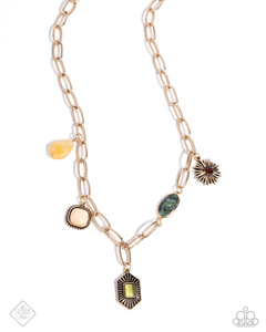 Paparazzi Eclectic Element - Multi Necklace and Eclectic Energy Gold Earrings