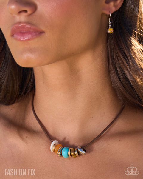 Paparazzi Neat Nuance - Multi Necklace & Polished Poignancy - Blue Hoop Earrings Simply Santa Fe Set