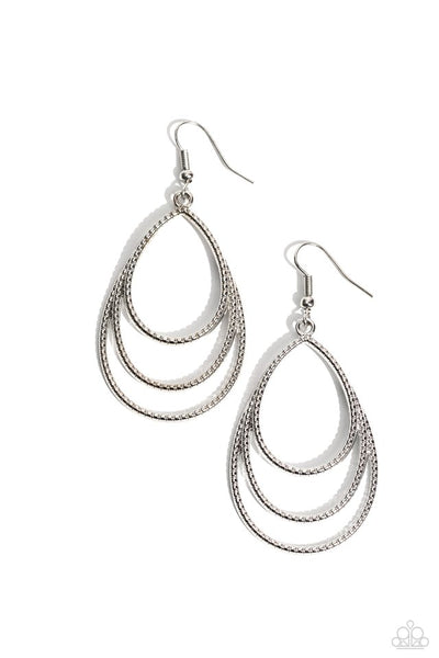 Trendy TIER-Drops - Silver Earrings