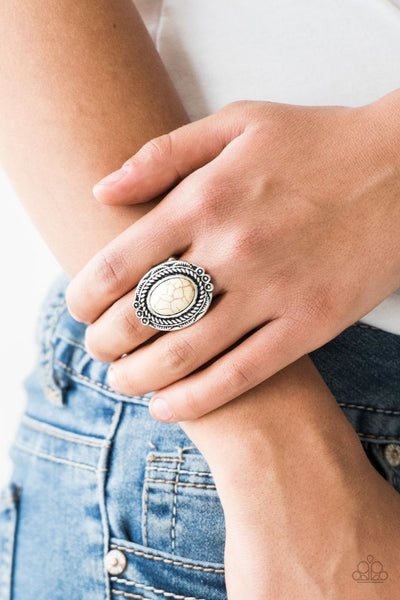 Paparazzi Tumblin Tumbleweeds White Ring