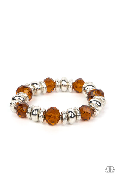 Paparazzi Interstellar Influencer Necklace & Power Pose Bracelet Brown Set