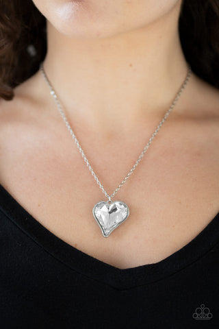 Paparazzi Heart Flutter White Necklace