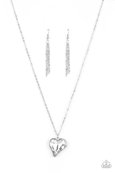 Paparazzi Heart Flutter White Necklace