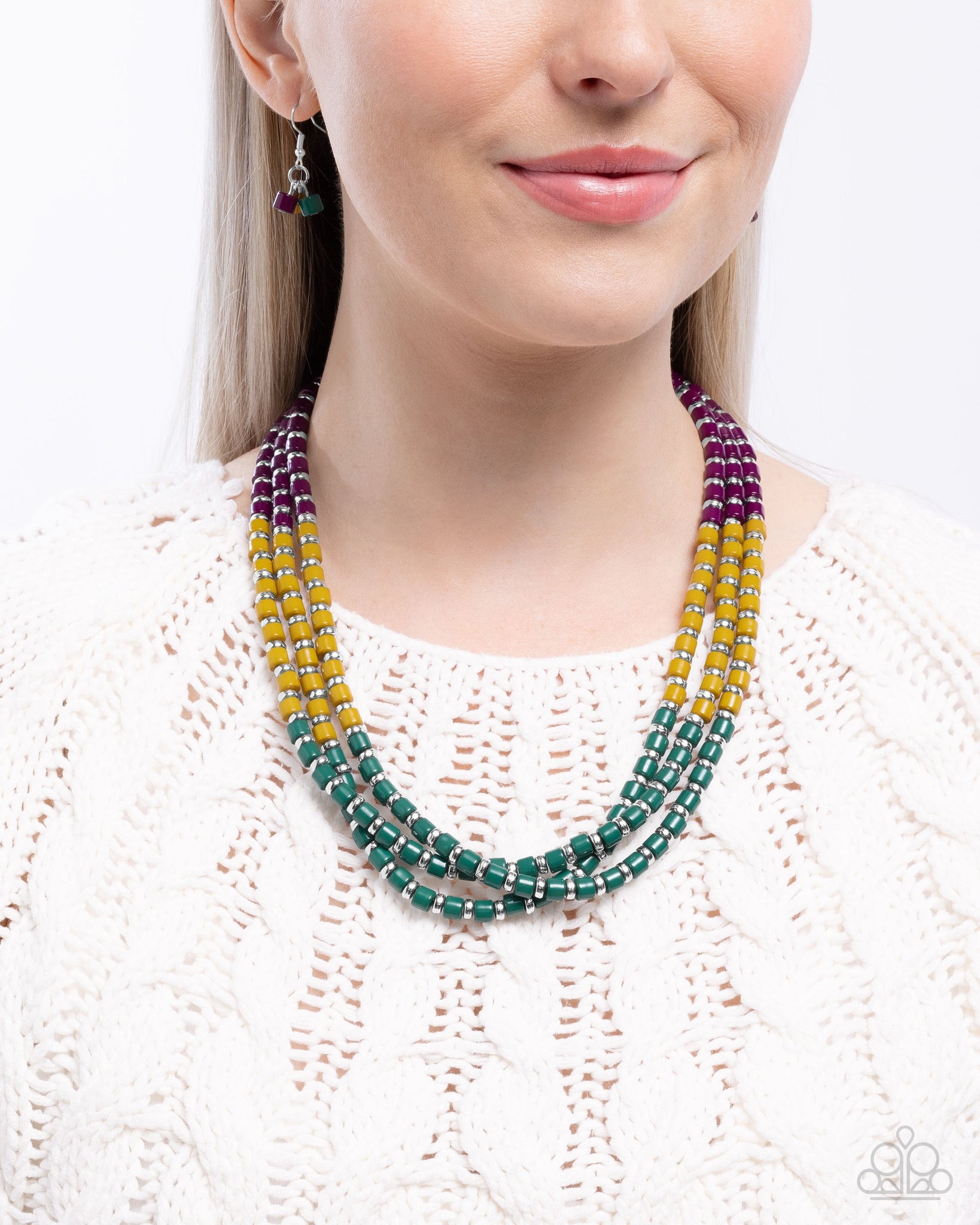 Trendy Trio Necklace Necklace Green