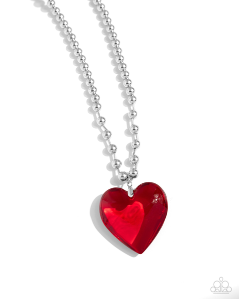 Paparazzi Romantic Residence - Red Heart Necklace