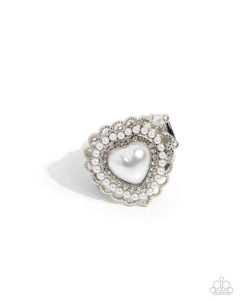 COMING SOON Paparazzi Opulent Overlay White Ring