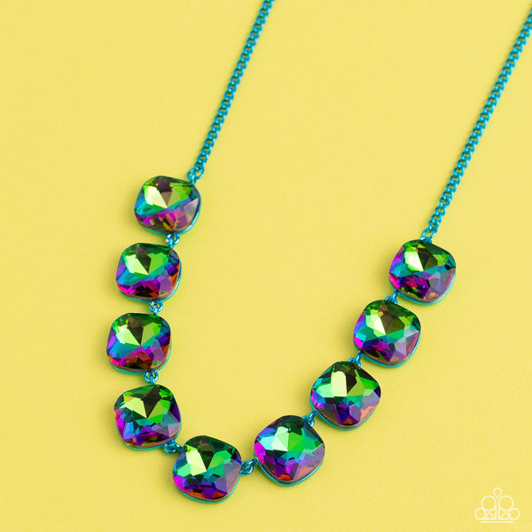 Paparazzi Combustible Command - Blue  Necklace