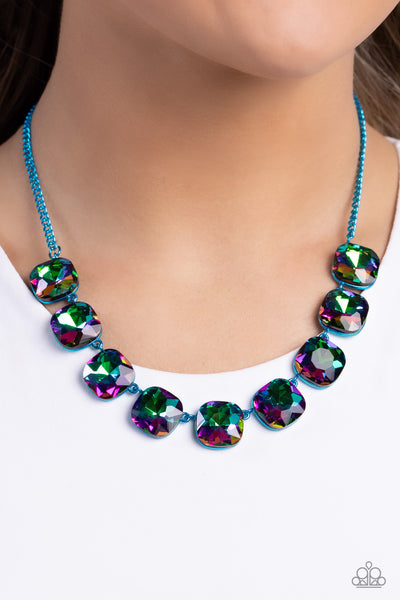 Paparazzi Combustible Command - Blue  Necklace