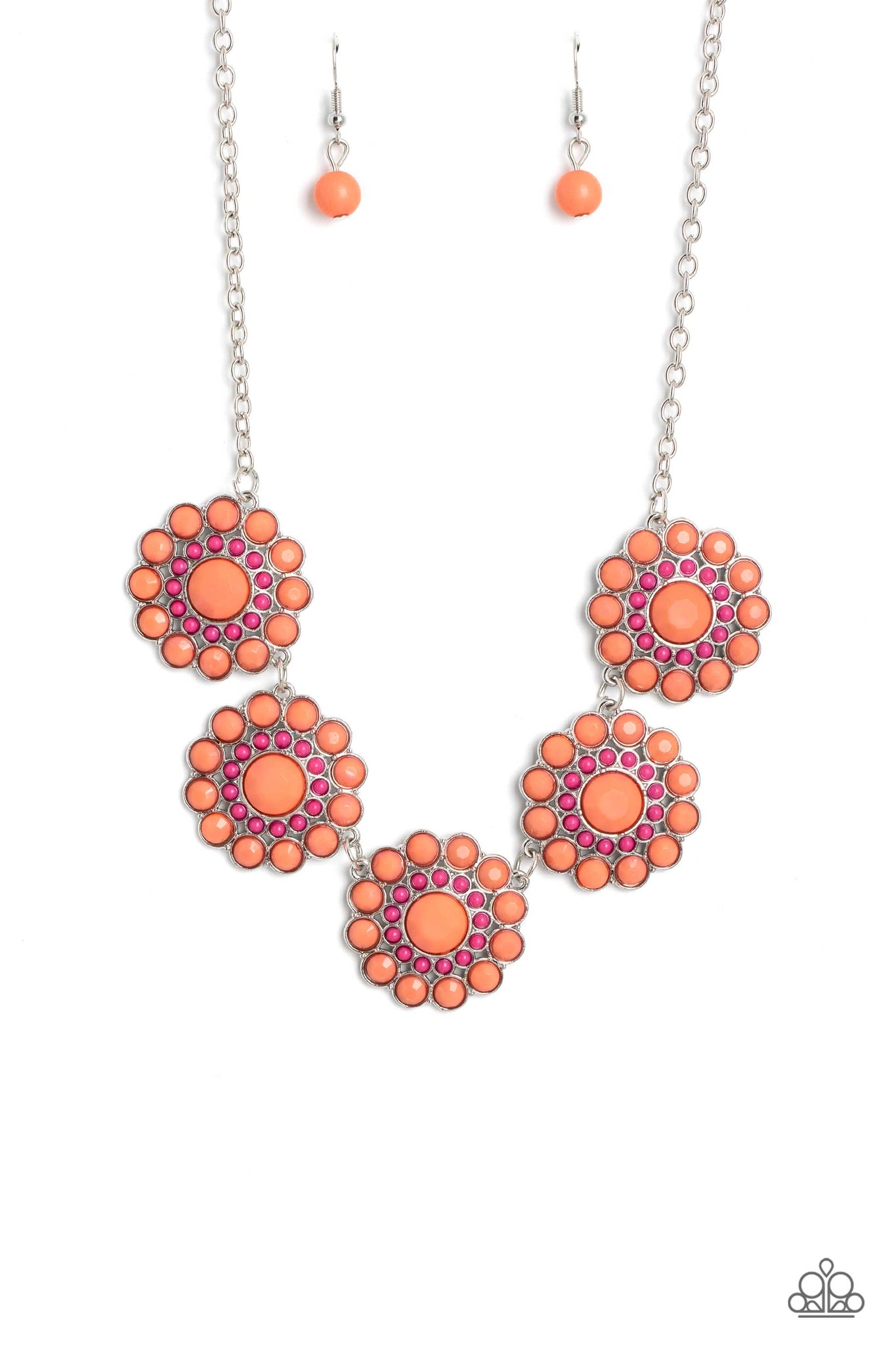 Paparazzi Floral Fervor - Orange Necklace