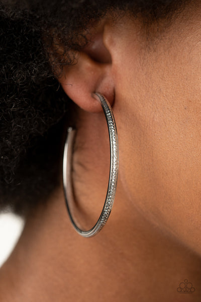 Paparazzi Sultry Shimmer - Silver Hoop Earrings