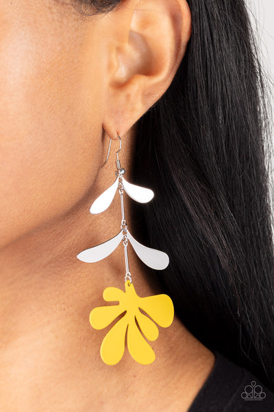 Paparazzi Palm Beach Bonanza - Yellow Earrings