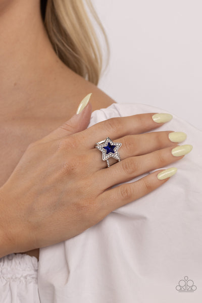 Paparazzi One Nation Under Sparkle - Blue Star Ring