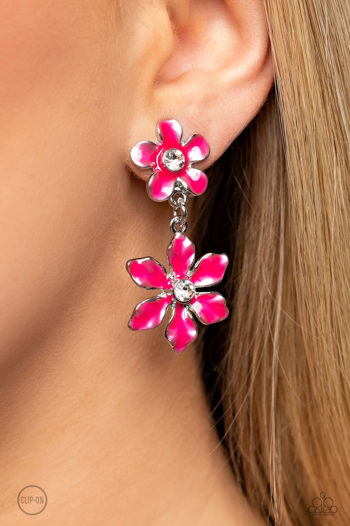 Paparazzi Transparent Talent - Pink Vlip on Earrings