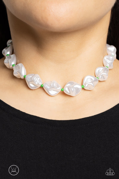 Paparazzi SHORE Enough - Green Choker Necklace