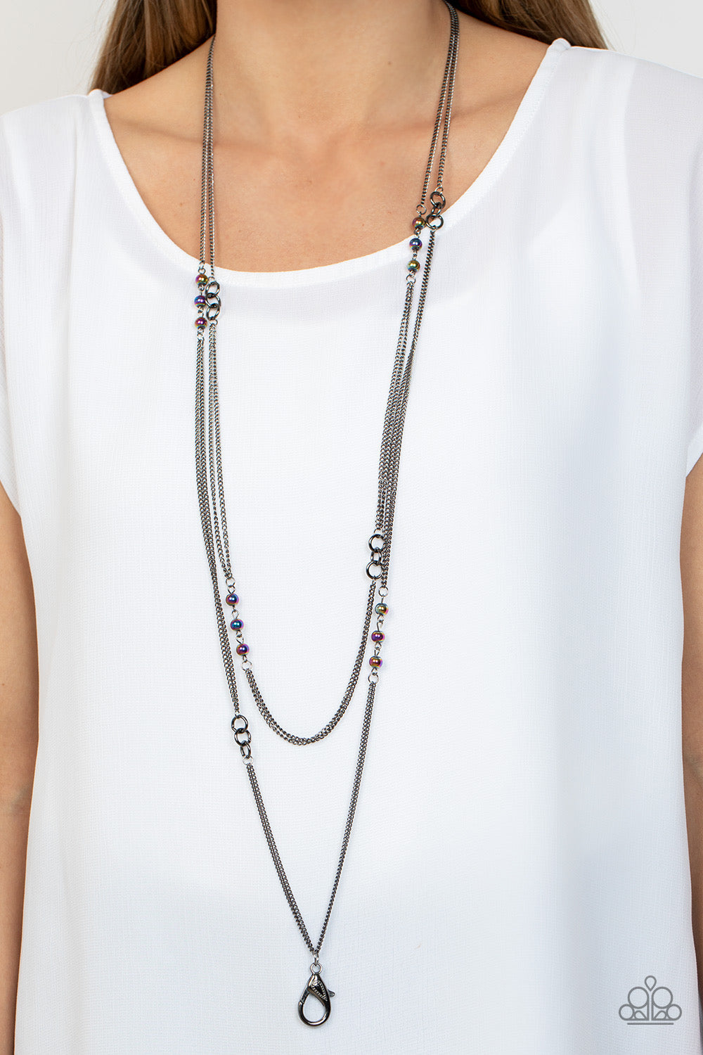 Paparazzi Ethereal Expectations - Multi Oil Spill Lanyard Necklace