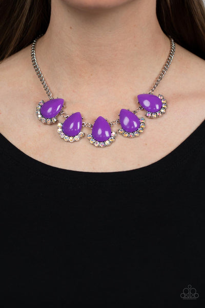 Paparazzi Ethereal Exaggerations - Purple Iridescent Necklace