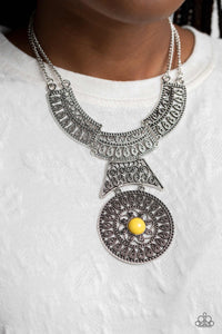 Paparazzi Fetching Filigree - Yellow Necklace