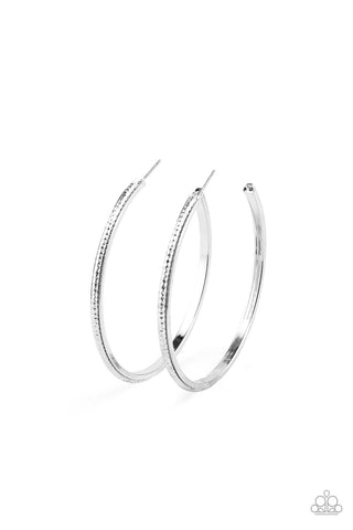 Paparazzi Sultry Shimmer - Silver Hoop Earrings