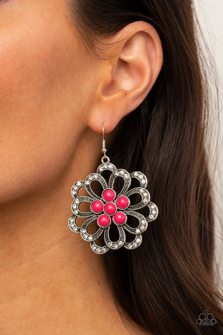 Paparazzi Dazzling Dewdrops - Pink Earrings