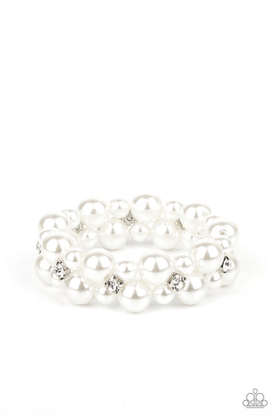 Paparazzi Flirt Alert - White Pearl Bracelet