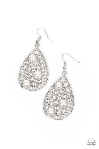 Paparazzi Bauble Burst - White Earrings