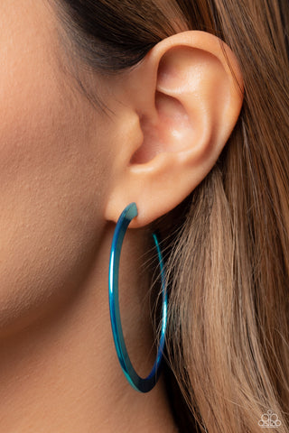 Paparazzi Pop HOOP - Blue Hoop Earrings