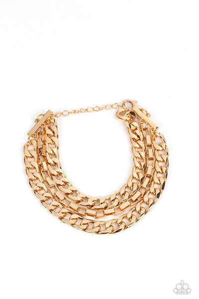 Paparazzi Heavy Duty - Gold Urban Bracelet