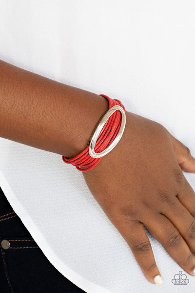 Paparazzi Corded Couture - Red Bracelet