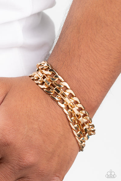 Paparazzi Heavy Duty - Gold Urban Bracelet