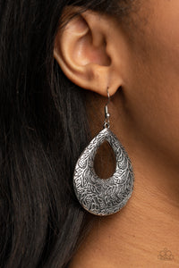 Paparazzi Flirtatiously Flourishing - Silver Earrings
