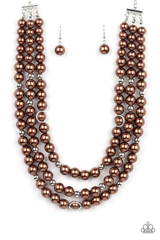 Paparazzi Needs No Introduction - Brown Pearl Necklace