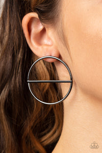 Paparazzi Dynamic Diameter - Black Earrings