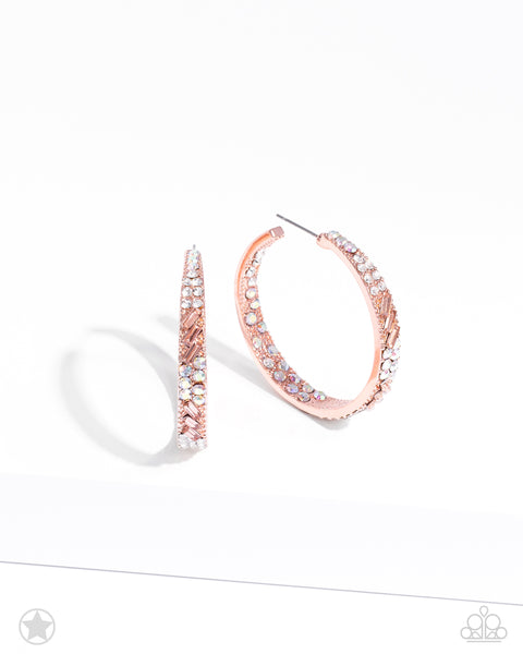 Paparazzi Glitzy by Association  Blockbuster Copper Hoop Earrings