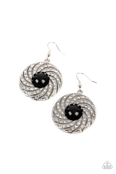 Paparazzi Vintage Vortex - Black Earrings