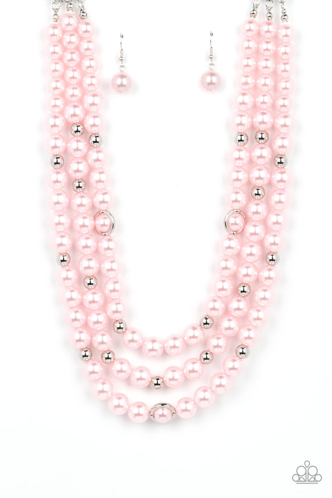 Paparazzi pink hot sale pearl necklace