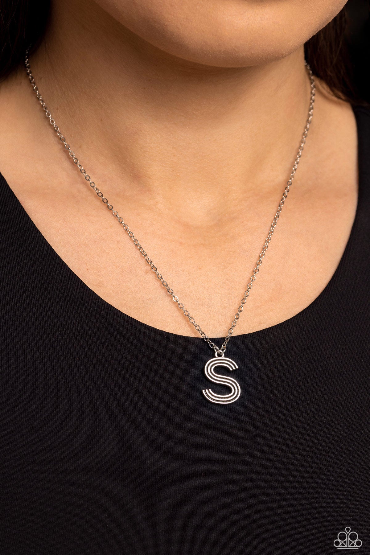 Paparazzi Leave Your Initials - Silver - S Necklace