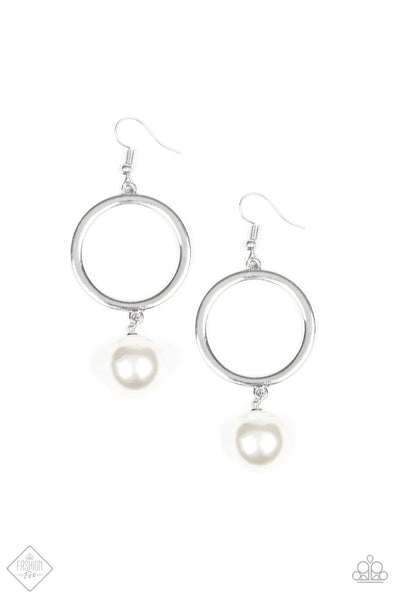 Paparazzi Grand Central Chic White Pearl Earrings