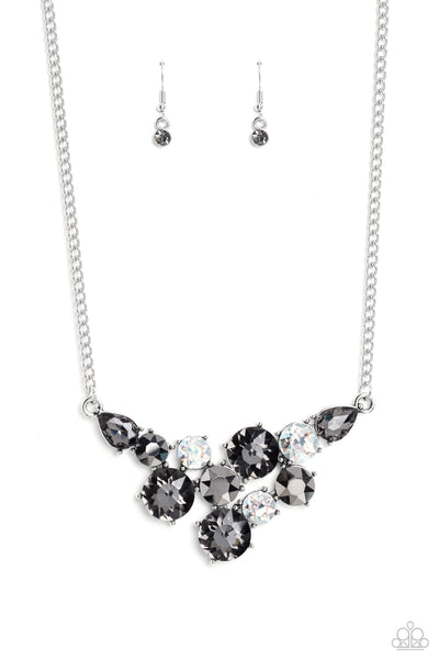 Paparazzi Twinkling Trio - Silver & Round Royalty - Silver Necklace an Bracket Set