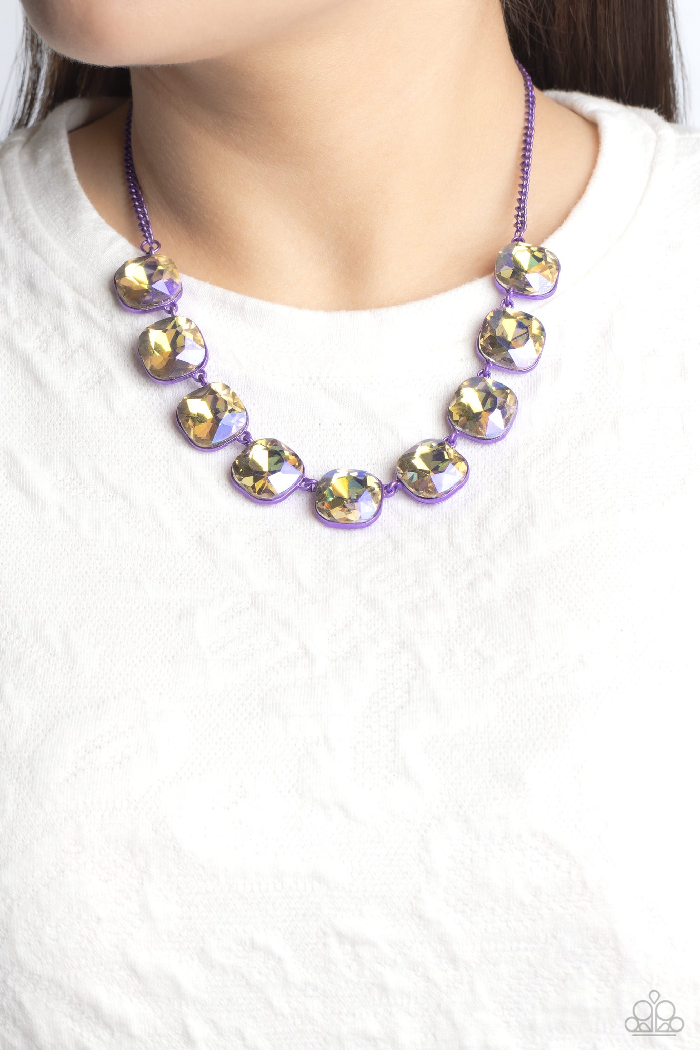 Paparazzi Combustible Command - UV Purple Necklace