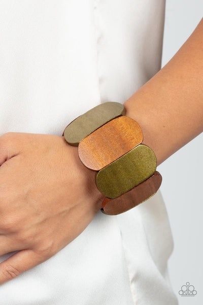 Paparazzi Natural Nirvana - Brass Wooden Bracelet