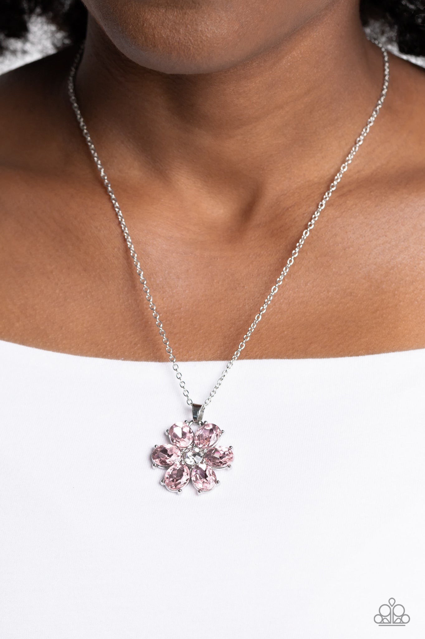 Paparazzi Fancy Flower Girl - Pink Necklace