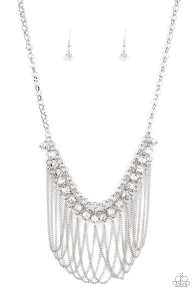 Paparazzi Flaunt Your Fringe - White Necklace