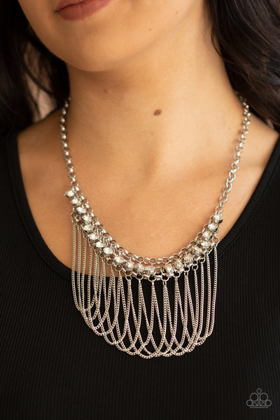 Paparazzi Flaunt Your Fringe - White Necklace