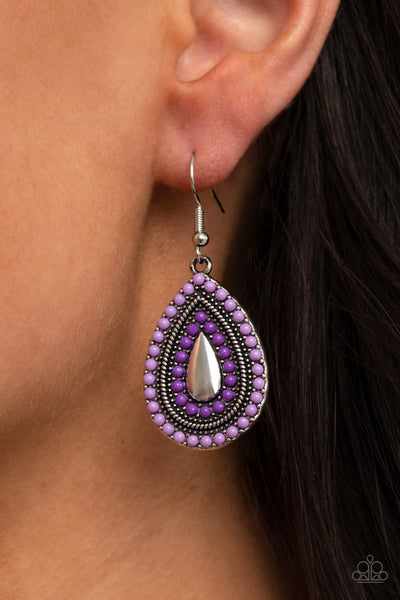 Paparazzi Beaded Bonanza - Purple Earrings