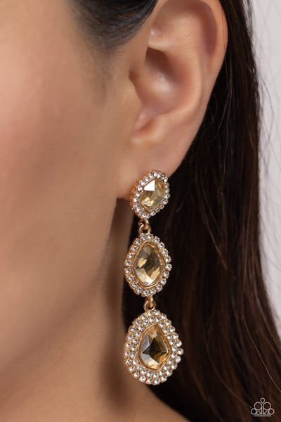 Paparazzi Prove Your ROYALTY - Gold Earrings