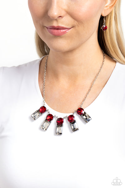 Paparazzi Celestial Royal - Red Necklace