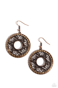 Paparazzi Whirly Whirlpool - Copper Earrings