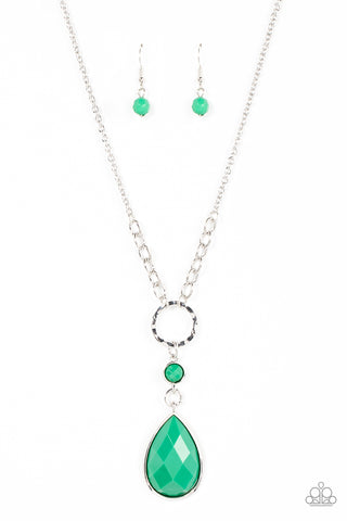 Paparazzi Valley Girl Glamour - Green Necklace