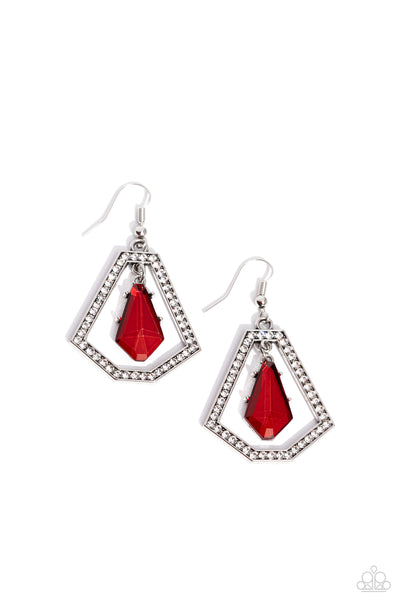 Paparazzi Poshly Photogenic - Red Earrings